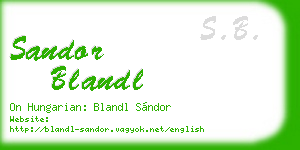 sandor blandl business card
