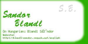 sandor blandl business card